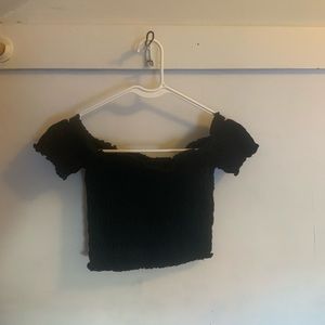 aeropostale black off the shoulder cute crop top, size XS! (tagged for exposure)